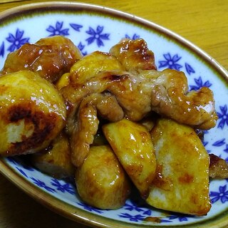 里芋と豚肉の照り焼き